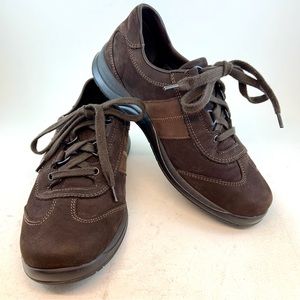 Mephisto Brown Nubuck Leather Laser Walking Shoes Sneakers NO INSOLES, size 5